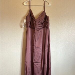 Azazie Calista Stretch Satin Dress in Amethyst